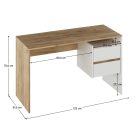 Fiókos íróasztal 125x51x75 cm barna fehér FUR1872-1