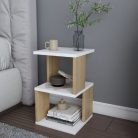 Dohányzóasztal 29x29x49 cm barna fehér FUR1876-3