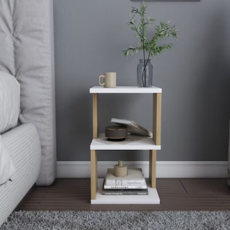 Dohányzóasztal 29x29x49 cm barna fehér FUR1876-3