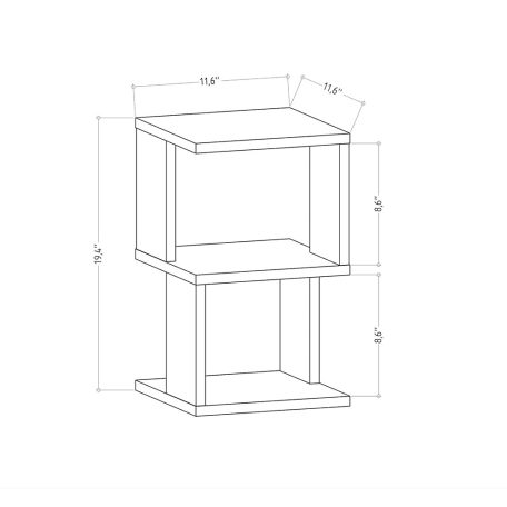 Dohányzóasztal 29x29x49 cm barna fehér FUR1876-3