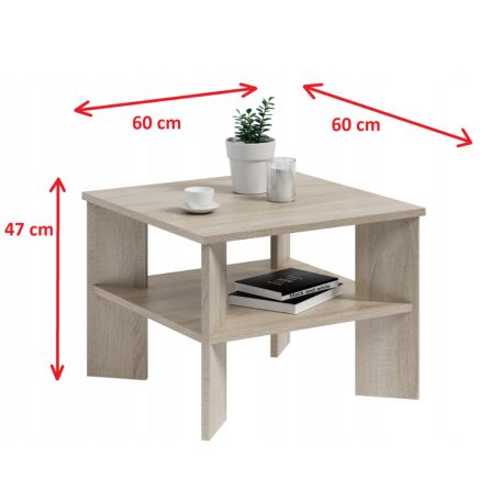 Dohányzóasztal tölgy 60x47x60cm FUR1877-1