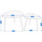 Dohányzóasztal szett fekete 54x45x50cm FUR1880-1