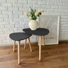 Dohányzóasztal szett fekete 54x45x50cm FUR1880-1