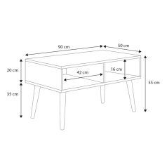 Dohányzóasztal 90x50x55cm barna FUR1881-1