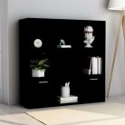 Komód hálószoba nappali bútor 98x30x98cm fekete FUR1948-2