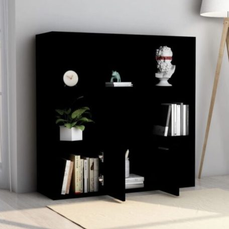 Komód hálószoba nappali bútor 98x30x98cm fekete FUR1948-2