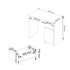 Fiókos íróasztal 90x50x77cm szürke FUR1954-1