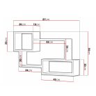 Fali polc 87x18x54cm fekete FUR1961-3