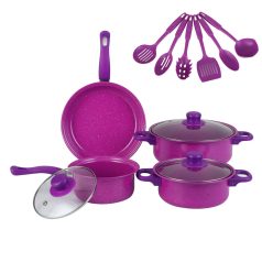   13 részes tapadásmentes edénykészlet konyhai eszközökkel lila G21