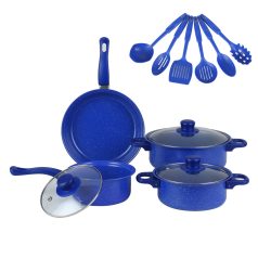   13 részes tapadásmentes edénykészlet konyhai eszközökkel kék G25