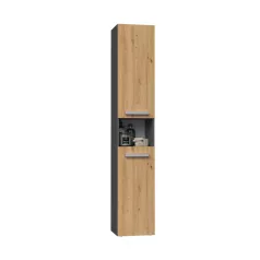 Fürdőszoba szekrény 30x170x30 cm szürke barna GF-01