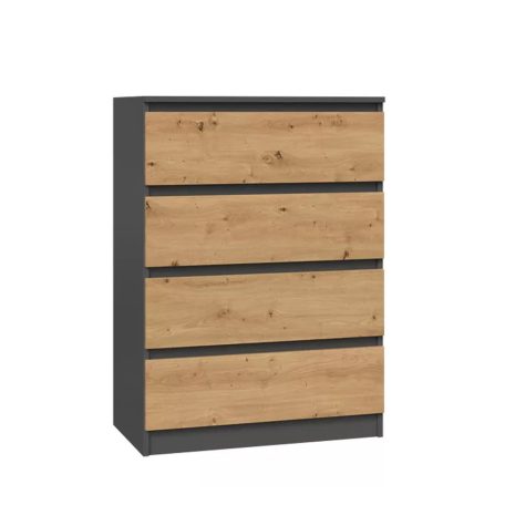 Komód hálószoba bútor 70x40x97 cm szürke barna GH-01