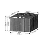 Kerti fém tároló ház 389 x 310 x 202 cm 12 m² GH1012