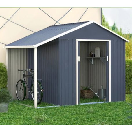 Kerti fém tároló ház előtetővel 300 x 178 x 192 cm 5,8 m² GH608-X