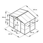 Kerti fém tároló ház 257 x 376 x 188 cm, 9,7 m² GH812