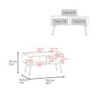 Dohányzóasztal 75x42x40 cm fehér GM-02