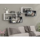 1db fali polc 104x22x45cm fehér fekete GR-01