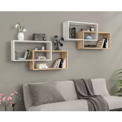 1db fali polc 104x22x45cm fehér barna GR-03