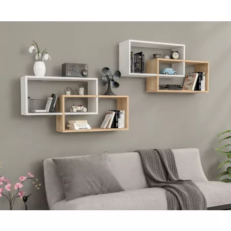 1db fali polc 104x22x45cm fehér barna GR-03
