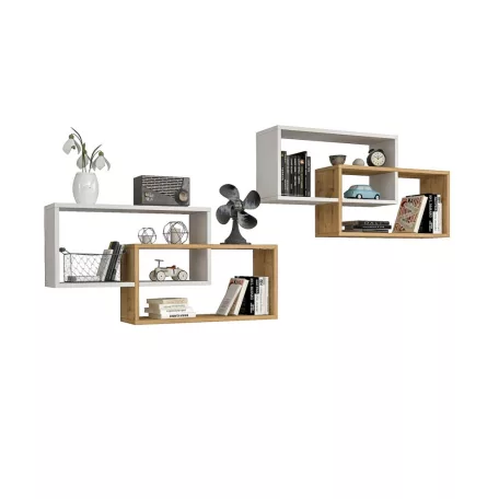 1db fali polc 104x22x45cm fehér barna GR-03