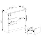 Fiókos komód hálószoba nappali bútor 80x35x77 cm fehér GW-03