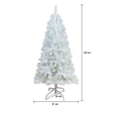   Natura HF-120 karácsonyfa fehér műfenyő fém talppal 120 cm