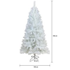   Natura HF-180 karácsonyfa fehér műfenyő fém talppal 180 cm