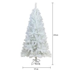   Natura HF-210 karácsonyfa fehér műfenyő fém talppal 210 cm