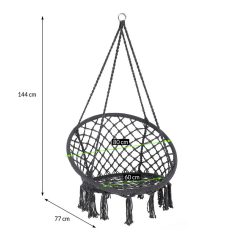 Függőszék 80 x 100 cm fekete HNG-BLACK