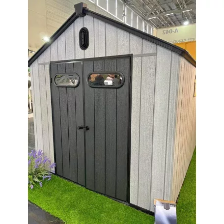 Műanyag kerti ház szürke 246x188x227cm KCG608