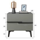 Éjjeliszekrény 2 fiókkal 40x41x44 cm fehér KD-WHTE