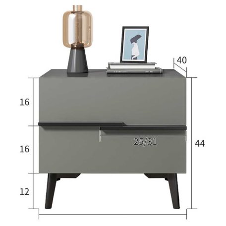 Éjjeliszekrény 2 fiókkal 40x41x44 cm fehér KD-WHTE