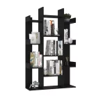 Polcos tároló könyvespolc 86x25x140cm fekete KH06-2