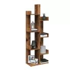 Polcos tároló könyvespolc 48x25x140cm barna KH07-1