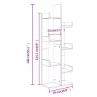 Polcos tároló könyvespolc 48x25x140cm barna KH07-1