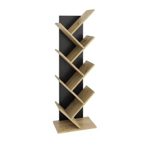 Polcos tároló könyvespolc 41x26x125cm barna KH08-1