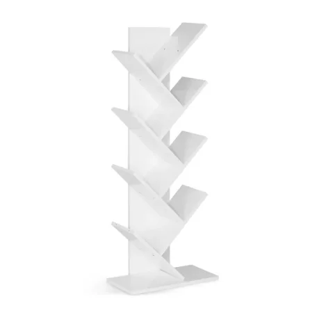 Polcos tároló könyvespolc 41x26x125cm fehér KH08-3