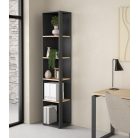 Polcos tároló könyvespolc 36x36x180cm fekete KH09-1