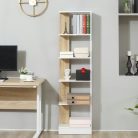 Polcos tároló könyvespolc 45x21x170cm fehér KH10-1