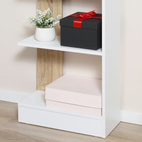 Polcos tároló könyvespolc 45x21x170cm fehér KH10-1