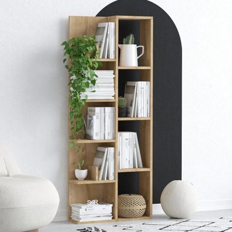 Polcos tároló könyvespolc 60x18x150cm barna KH12-1