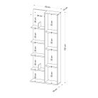 Polcos tároló könyvespolc 60x18x150cm barna KH12-1