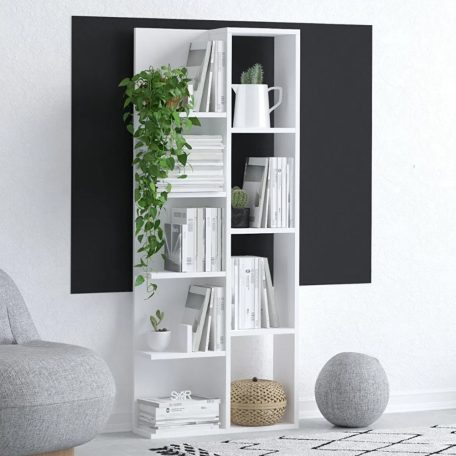 Polcos tároló könyvespolc 60x18x150cm fehér KH12-2