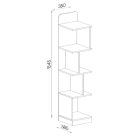 Polcos tároló könyvespolc 38x35x155cm fehér KH13-1