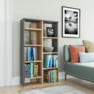 Polcos tároló könyvespolc 72x25x124cm szürke KH14-2