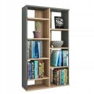 Polcos tároló könyvespolc 72x25x124cm szürke KH14-2