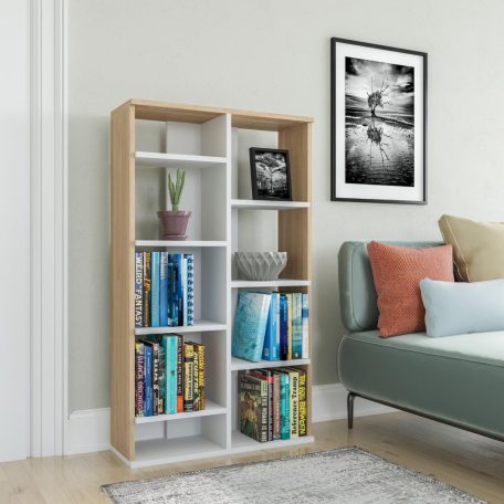 Polcos tároló könyvespolc 72x25x124cm barna KH14-3