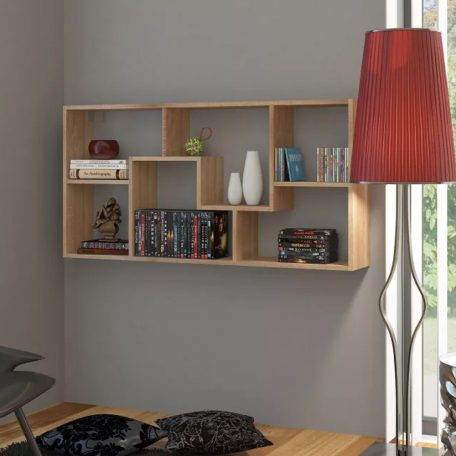 Polcos tároló könyvespolc 120x20x60cm barna KH15-1