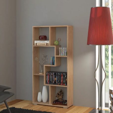 Polcos tároló könyvespolc 120x20x60cm barna KH15-1