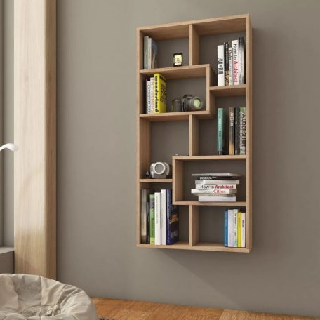 Polcos tároló könyvespolc 120x20x60cm barna KH16-1